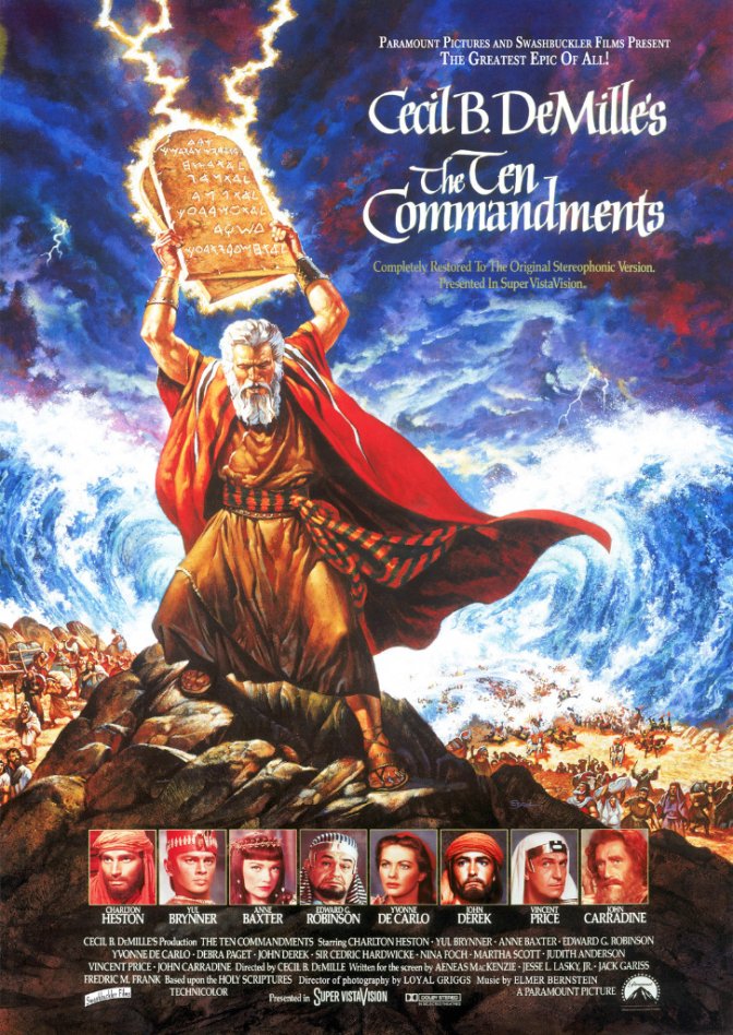 Affiche originale du film "Les dix commandements"