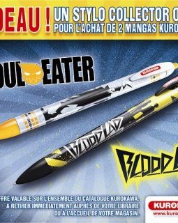 Des stylos à l'effigie des éditions BD Kurokawa.