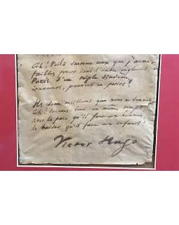 Un manuscrit inédit de Hugo au profit des nécessiteux 