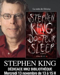 Stephen King en séance de dédicace chez Mk2 pour la suite de Shining 