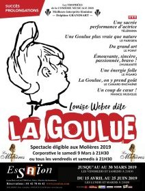 Louise Weber dite La Goulue, au théâtre Essaïon - Chronique du spectacle et rencontre avec Delphine Grandsart