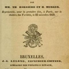 Murger : La vie de Bohème - 1849