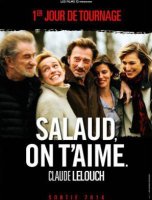 Johnny Hallyday et Eddy Mitchell en tournage sous la direction de Claude Lelouch