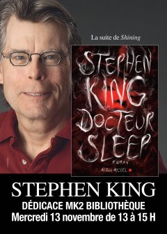 Stephen King en séance de dédicace chez Mk2 pour la suite de Shining 