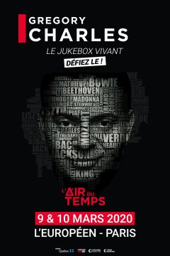 Grégory Charles sur la scène de l'Européen à Paris les 9 et 10 mars 2020