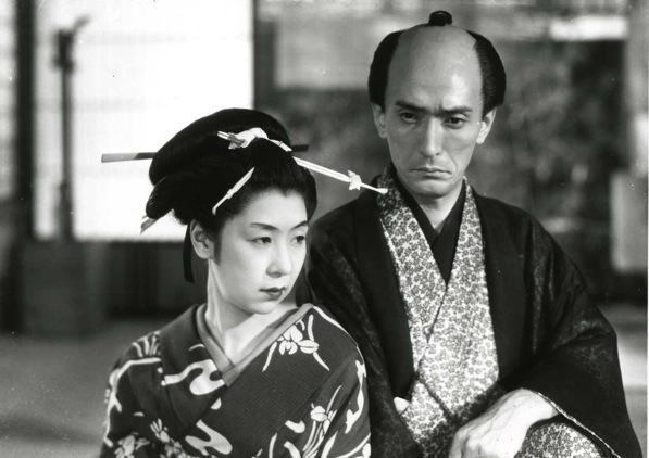Kinuyo Tanaka et Minosuke Bando dans Utamaro o meguru gonin no onna (Mizoguchi 1946)